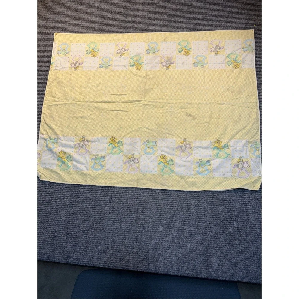 Muppet Babies Baby Blanket  Jim Henson Yellow Vintage Receiving